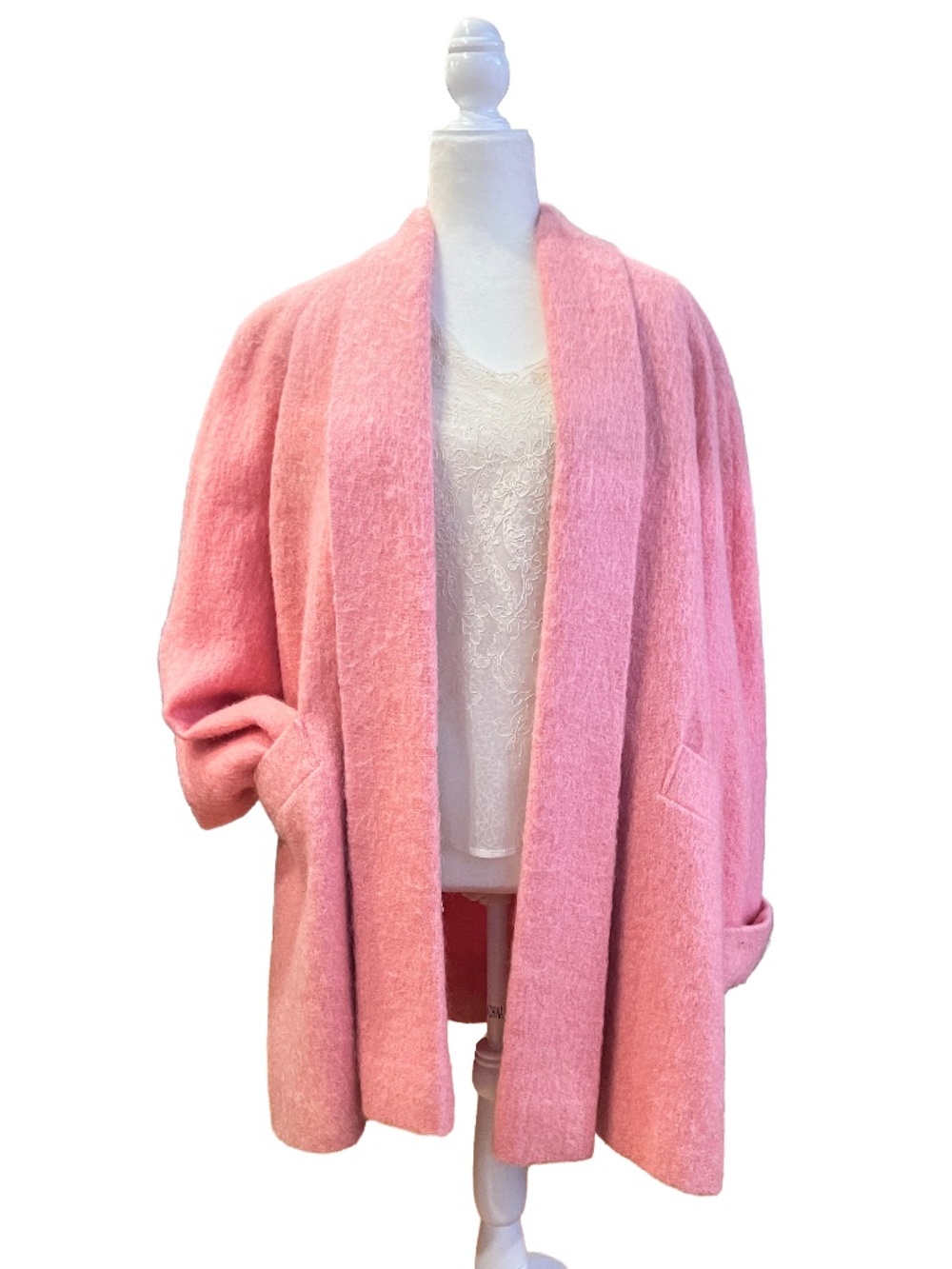 Pink Mohair Swing Coat by Fleurette of CA